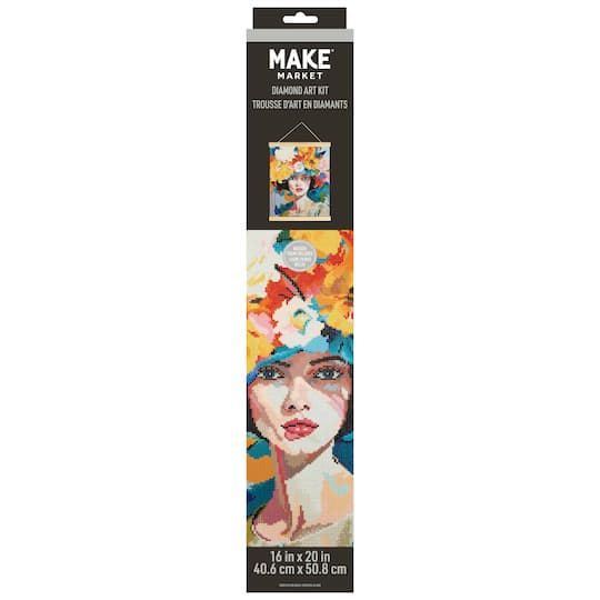 16" x 20" Flower Girl Diamond Art Kit with Wood Frame by Make Market®